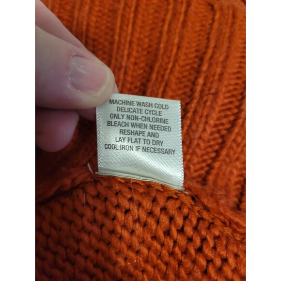 Dress Barn Poncho Cape Sweater Women L/XL Orange Winter Warm Soft - Picture 7 of 7